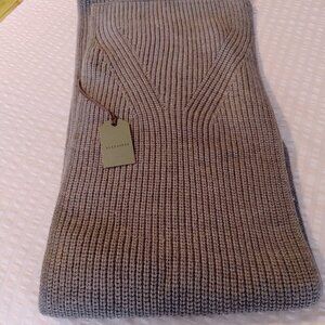 NWT ALL SAINTS WOOL BLEND TRAVELLING RIB KNIT GREY SCARF